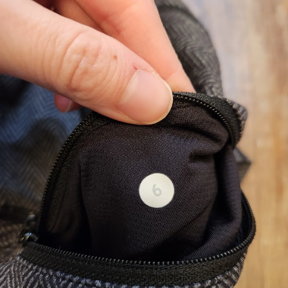 Lululemon Pace Rival Crop Giant Herringbone Black Heathered Black / Black Size 6